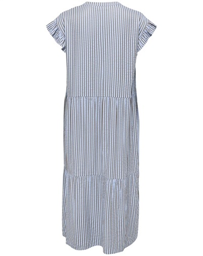 Only - ONLBari Fril Vneck Midi Kjole - Soft Chambray